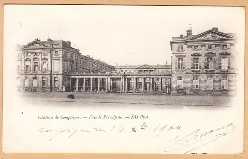 CPA Chateau de Compiegne, Facade Principale, gel. 1900