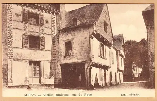 CPA Auray, Vieilles maisons, rue du Pave, ungel.