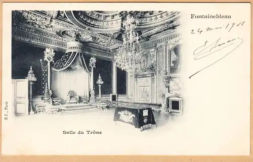 CPA Fontainebleau, Salle du Trone, gel. 1901
