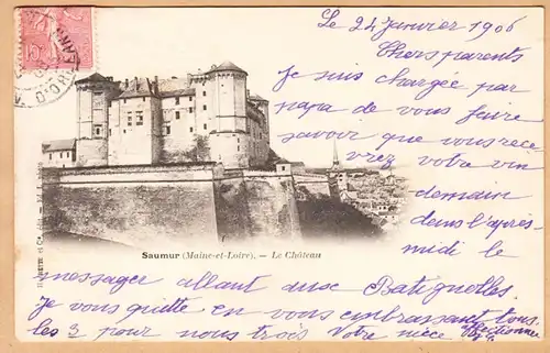 CPA Saumur, Le Chateau, gel. 1906