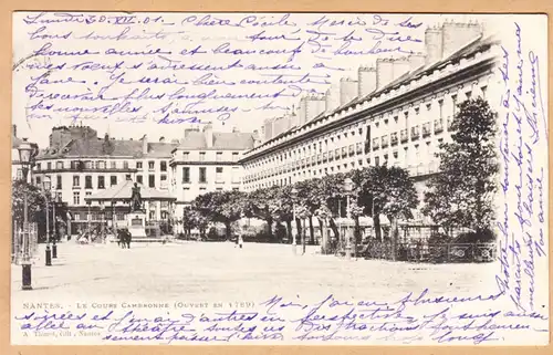 CPA Nantes, Le Cours Cambronne, gel. 1901