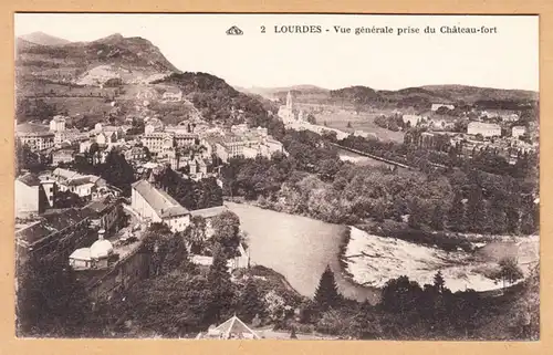 CPA Lourdes, Vue generale prise du Chateau-fort, ungel.