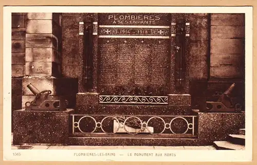 CPA Plombieres les Bains, Le Monument aux Morts, gel. 1930