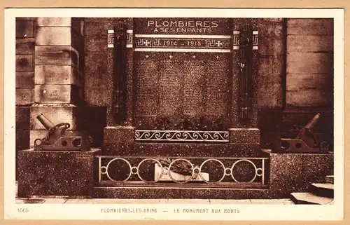 CPA Plombiers les Bains, Le Monument aux Morts, engl. 1930