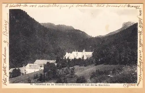 CPA Chartreuse, Convent de la Grande Chartreuse et Col de la Ruchere, ungel.