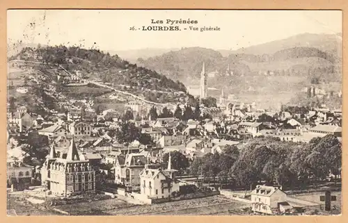 CPA Lourdes, Vue generale, gel. 1910