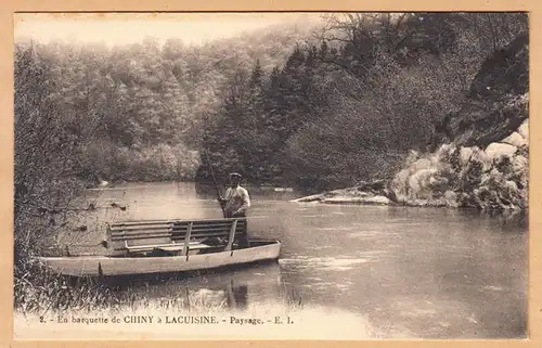 CPA En barquette de Chiny a Lacuisine, Paysage, ohn.