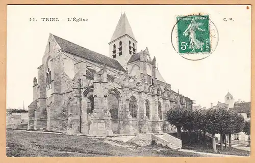 CPA Triel-sur-Seine, L'Eglise, gel.