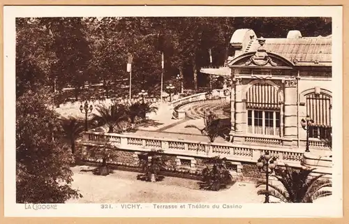 CPA Vichy, Terrasse et Théâtre du Casino, ohn.