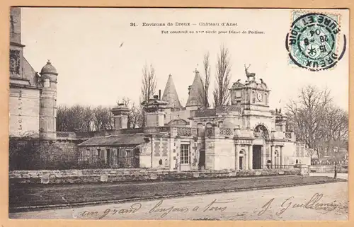 CPA Environs de Dreux, Chateau d'Anet, gel. 1904