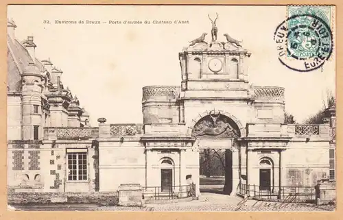 CPA Environs de Dreux, Porte d'entrée du Chateau d 'Anet, gel.