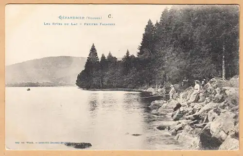 CPA Gerardmer, Les rives du Lac, Petites Falaises, ungel.