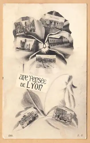 CPA Une Pensee de Lyon, gel. 1915