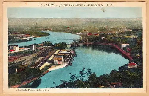 CPA Lyon, Jonction du Rhone et de la Saone, ungel.