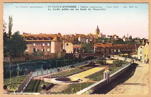 CPA Saint Chely d'Apcher, Le jardin public sur les bords du Chapuillet, ohne.