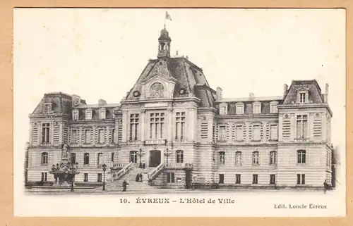 CPA Evreux, L'Hotel de Ville, gel.