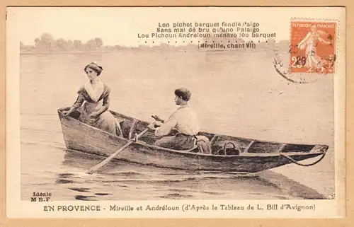 CPA Avignon, Mireille et Andréloun, engl. 1928