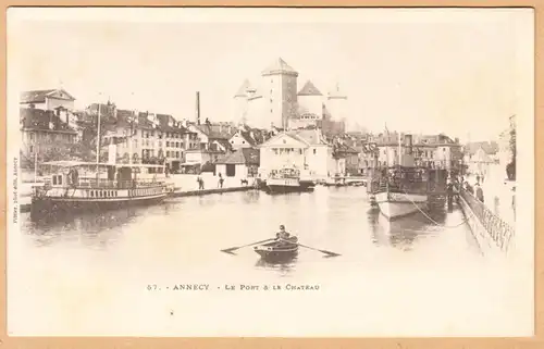 CPA Annecy, Le Port, le Chateau, imparfait