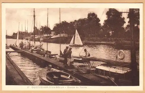 CPA Ouistreham-Riva-Bella, Groupe de Yachts, ungel.