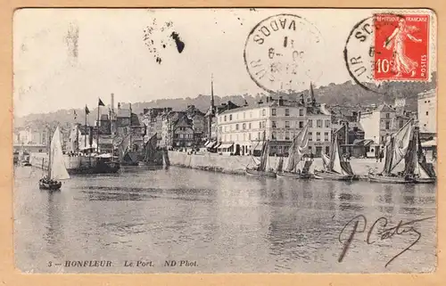 CPA Honfleur, Le Port, gel.