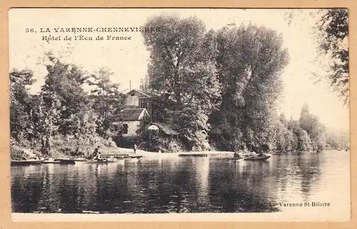 CPA La Varenne-Chennevieres, Hôtel de l'Ecu de France, gel. 1923