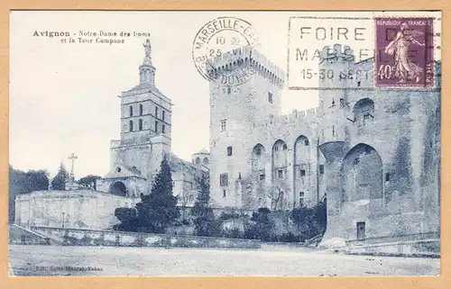 CPA Avignon, Notre-Dame des Doms et la Tour Campane, gel.