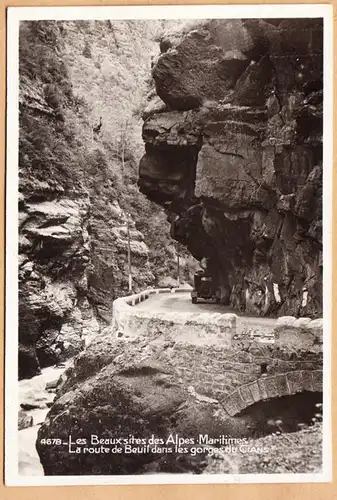 CPA Les Beaux sites des Alpes, La route de Beuil dans, ungel.