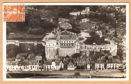 CPA Amboise, château, photographie aérienne, gel.