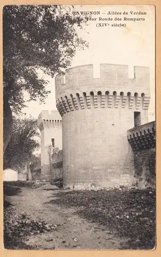 CPA Avignon, Allees de Verdun La Tour Ronde des Remparts, ungel.