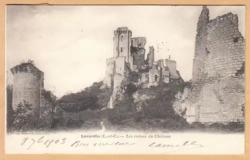 CPA Lavardin, Les ruines du Chateau, gel. 1903