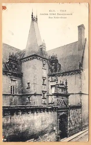 CPA Vitre, Ancien Hôtel Renaissance, rue Notre-Dame, gel. 1908