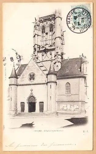 CPA Fécamp, L'Eglise Saint Etienne, gel. 1905