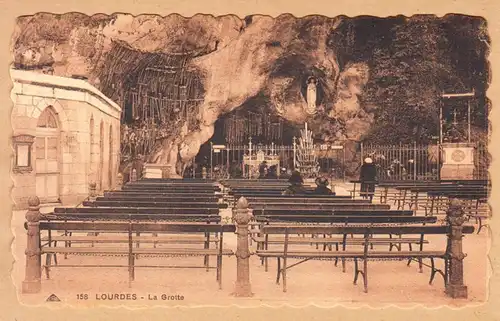 CPA Lourdes, La Grotte, ungel.