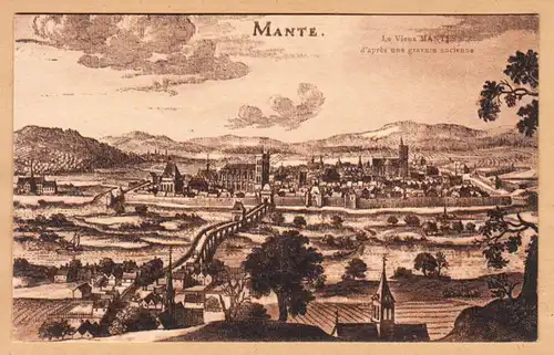 CPA Mantes la Jolie, Le Vieux Mantes d'apres une gravure ancienne, ungel.