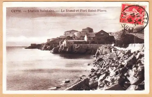 CPA Cette, Station baineaire, Le Stand et Fort Saint-Pierre, gel.