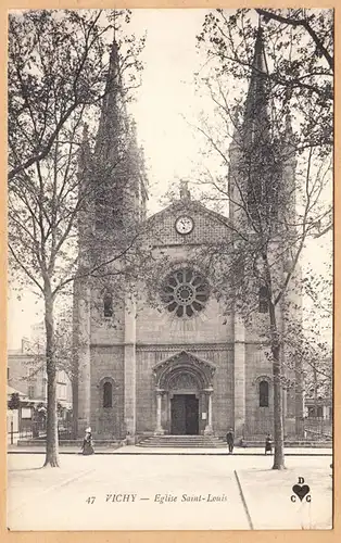 CPA Vichy, Eglise Saint-Louis, ungel.