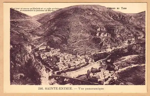 CPA sainte-Enimie, Vue panoramique, ungel.