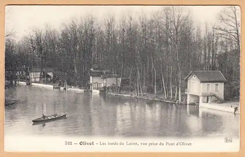 CPA Olivet, Les Bords du Loiret, vue prise du Pont d'Olivet, ungel.