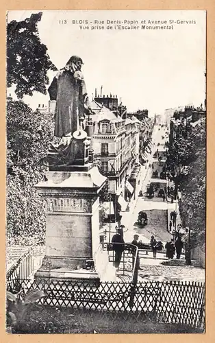 CPA Blois, Rue Denis-Papin et Avenue saint-Gervais,gel.