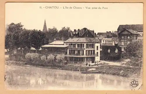 CPA Chatou, L'Ile de Chatou, Vue prise du Pont, ungel.