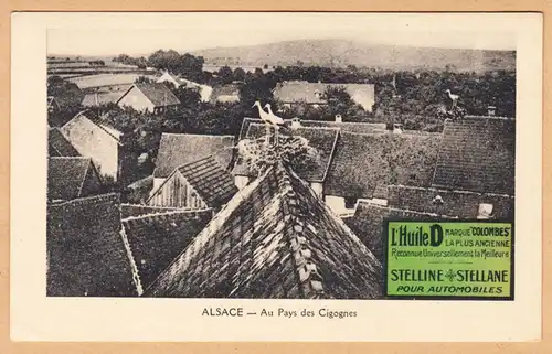 CPA Alsace, Au Pays des Cigognes, ungel.