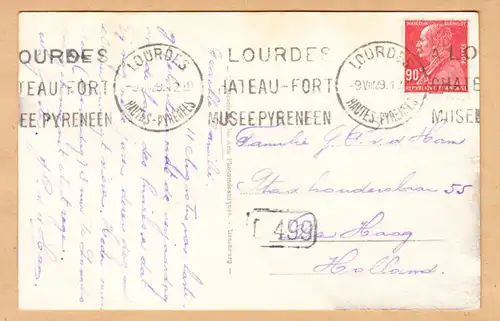 CPA Lourdes, La Basilique, le Chateau et le Pie du Jer, gel. 1929