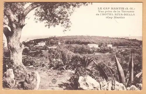 CPA Cap-Martin, Vue prise de la Terrasse de l'Hotel Riva-Bella, ungel.