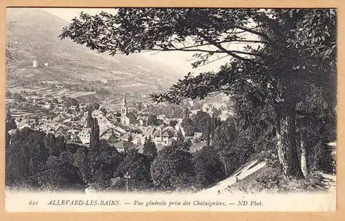 CPA Allevard-les-Bains, Vue generale prisse des Chatigniers, gel. 1909