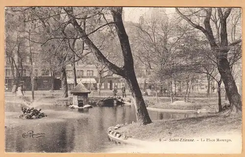 CPA Saint Etienne, La Place Marengo, gel. 1905