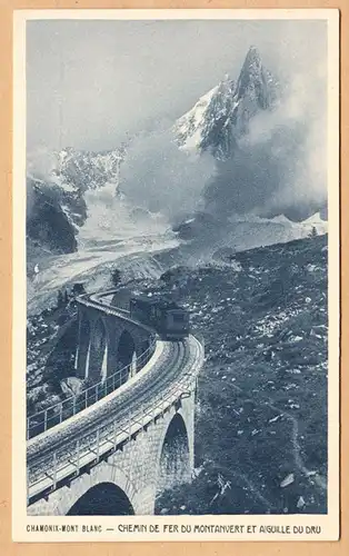 CPA Chamonix-Mont-Blanc, Chemin de Fer du Montanvert et Aiguille du Dru, ohnl.