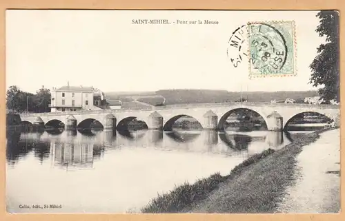 CPA Saint Mihiel, Pont sur la Meuse, gel. 1906