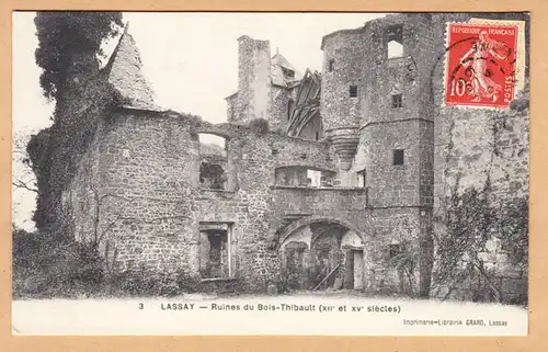 CPA Lassay les Chateaux, Ruines du Bois-Thibault, gel.