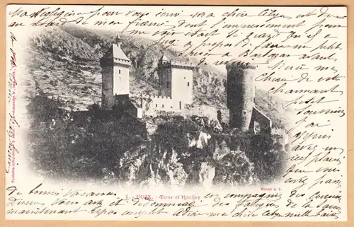 CPA Foix, Tour et Roches, gel. 1902