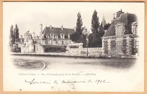 CPA Chateau d'Anet, Vue d 'Ensemble prisse de la Verriere, gel. 1902